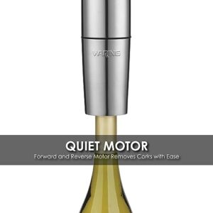 Waring Commercial WWO120 Portable Electric Wine Bottle Opener with Recharging Station,Silver
