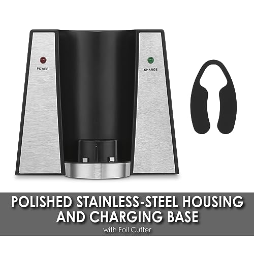 Waring Commercial WWO120 Portable Electric Wine Bottle Opener with Recharging Station,Silver