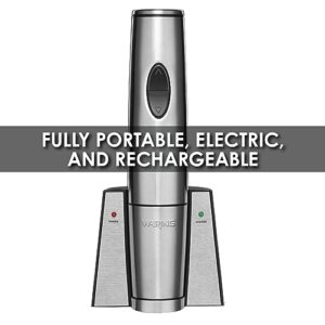 Waring Commercial WWO120 Portable Electric Wine Bottle Opener with Recharging Station,Silver