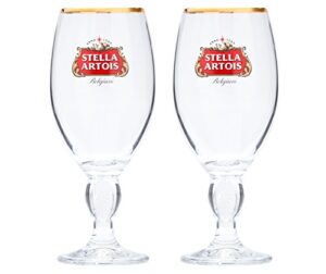 stella artois 2-pack original glass chalice, 33cl