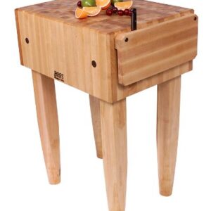 John Boos Pca2 24x18x10" Maple Butcher Block w/Knife Holder and Casters,Black Legs