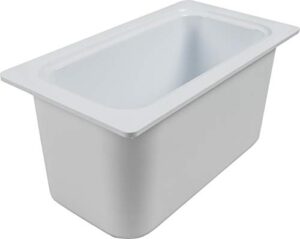 san jamar ci7003wh stackable chill-it food pan, 1/3 size, 6" deep, plastic, white, nsf