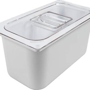 San Jamar CI7003WH Stackable Chill-It Food Pan, 1/3 Size, 6" Deep, Plastic, White, NSF