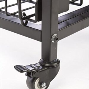Displays2go Steel Baker's Rack with Wheels Six Wire Shelves, Black