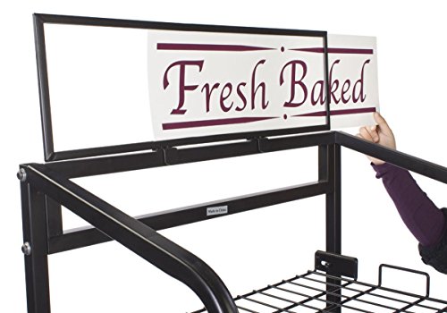 Displays2go Steel Baker's Rack with Wheels Six Wire Shelves, Black