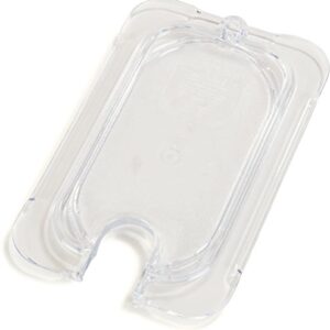 Carlisle FoodService Products 10337U07 StorPlus Ninth Size Polycarbonate Universal Flat Surface Notched Food Pan Lid, Clear (Pack of 6)