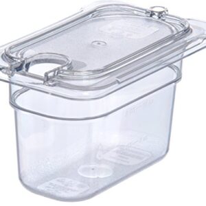 Carlisle FoodService Products 10337U07 StorPlus Ninth Size Polycarbonate Universal Flat Surface Notched Food Pan Lid, Clear (Pack of 6)