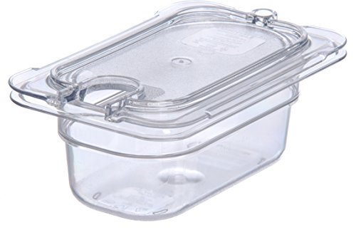 Carlisle FoodService Products 10337U07 StorPlus Ninth Size Polycarbonate Universal Flat Surface Notched Food Pan Lid, Clear (Pack of 6)