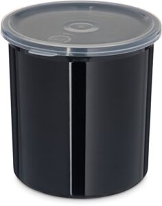 carlisle foodservice products classic™ round storage container with lid, 1.2 quart crock, black