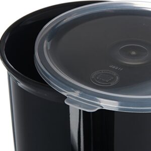 Carlisle FoodService Products Classic™ Round Storage Container with Lid, 1.2 Quart Crock, Black