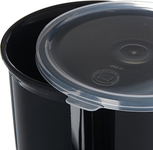 Carlisle FoodService Products Classic™ Round Storage Container with Lid, 1.2 Quart Crock, Black