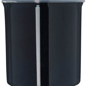 Carlisle FoodService Products Classic™ Round Storage Container with Lid, 1.2 Quart Crock, Black