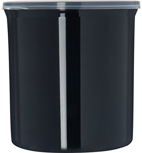 Carlisle FoodService Products Classic™ Round Storage Container with Lid, 1.2 Quart Crock, Black