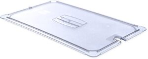 carlisle foodservice products 10211u07 storplus full size polycarbonate universal handled notched food pan lid, clear