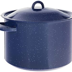 IMUSA USA Enamel Steamer Pot, 16-Quart, Blue