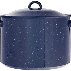 IMUSA USA Enamel Steamer Pot, 16-Quart, Blue