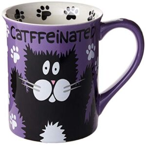 our name is mud “catffeine” stoneware mug, 16 oz.