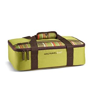 rachael ray lasagna lugger, insulated casserole carrier for parties, fits 9"x13" baking dish, green
