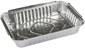 pactiv y76830 oblong food pans, 25 oz, 1.63" length, 0.76" width, 1.46" height, aluminum (pack of 400)