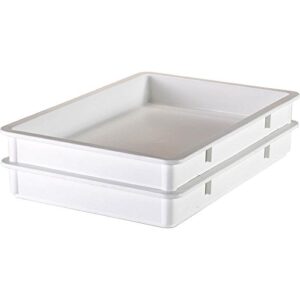 cambro polypropylene pizza dough boxes, 3" deep, 6pk white db18263p-148