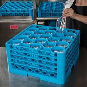 Carlisle FoodService Products RW20-314 OptiClean NeWave Polypropylene 20-Compartment Glass Rack with 4 Extenders, 19-3/4" Length x 19-3/4" Width x 10.30" Height, Blue (Case of 2)