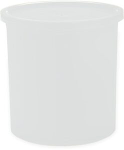 carlisle foodservice products classic™ round storage container with lid, 1.2 quart crock, white