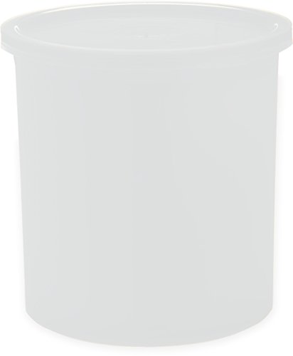 Carlisle FoodService Products Classic™ Round Storage Container with Lid, 1.2 Quart Crock, White