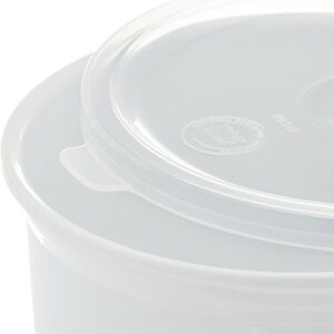 Carlisle FoodService Products Classic™ Round Storage Container with Lid, 1.2 Quart Crock, White