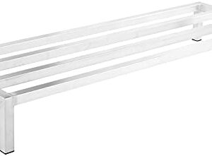 Winco 20-Inch by 60-Inch Dunnage Rack, 8-Inch High, 1200-Pound Capacity, Medium, Aluminum