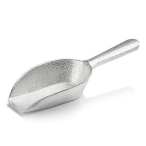 new star foodservice 34622 cast aluminum flat bottom utility scoop, 1 oz, extra small size, silver (hand wash only)
