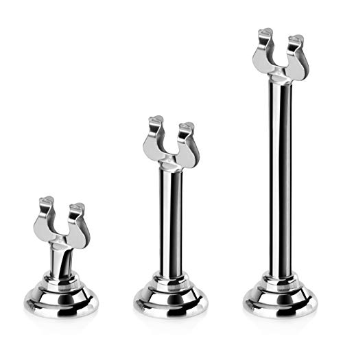 New Star Foodservice 23428 Triton Harp Clip Style, Place Card/Table Number Holder, 1.5 Inch, Silver, Set of 12