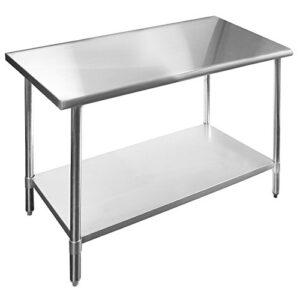 universal sg2448 - 48" x 24" stainless steel work table w/ galvanized under shelf