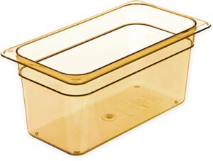 carlisle foodservice products 3086213 storplus high-heat third-size food pan, 5.7 qt. capacity, 12-3/4 x 7 x 6", amber (case of 6)