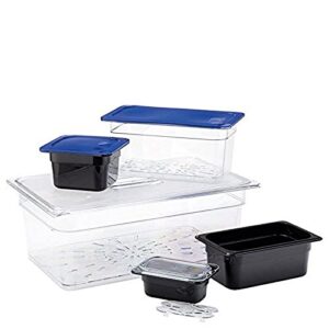 carlisle foodservice products 10276u07 polycarbonate universal flat lid, 12-3/4" length x 7" width x 7/16" height, clear, for topnotch one-third size food pans (case of 6)