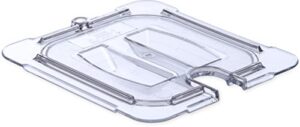 carlisle foodservice products 10311u07 polypropylene universal handled notched lid, 6-7/8" length x 6.31" width x 7/8" height, clear, for topnotch one-sixth size food pans (case of 6)