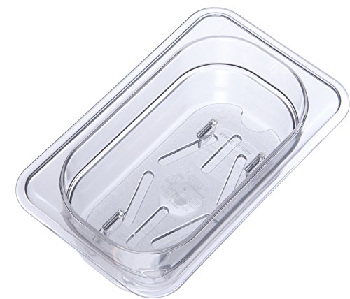 Carlisle FoodService Products CFS 1033507 TopNotch Polycarbonate Drain Shelf, 5" Length x 2.38" Width x 5/8" Height, Clear, For One-Ninth Size Food Pan (Case of 6)