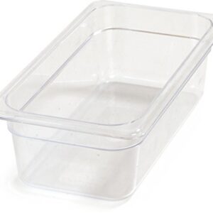 Carlisle FoodService Products Plastic Food Pan 1/3 Size 4 Inches Deep Clear (Pack of 6)