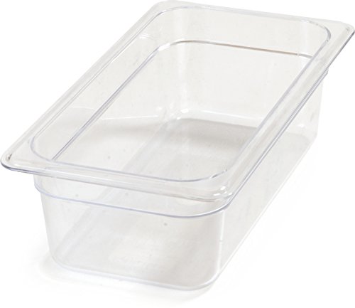 Carlisle FoodService Products Plastic Food Pan 1/3 Size 4 Inches Deep Clear (Pack of 6)