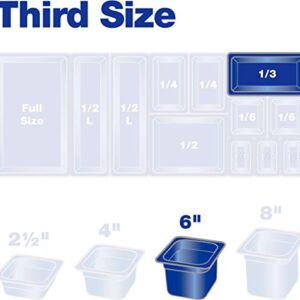 Carlisle FoodService Products Plastic Food Pan 1/3 Size 4 Inches Deep Clear (Pack of 6)