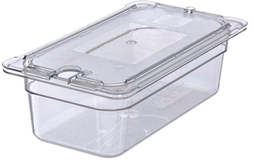 Carlisle FoodService Products Plastic Food Pan 1/3 Size 4 Inches Deep Clear (Pack of 6)