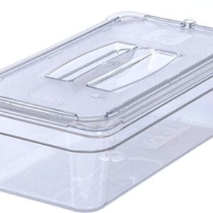 Carlisle FoodService Products Plastic Food Pan 1/3 Size 4 Inches Deep Clear (Pack of 6)