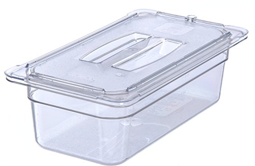 Carlisle FoodService Products Plastic Food Pan 1/3 Size 4 Inches Deep Clear (Pack of 6)