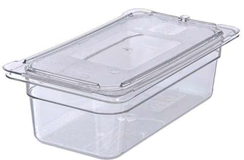 Carlisle FoodService Products Plastic Food Pan 1/3 Size 4 Inches Deep Clear (Pack of 6)