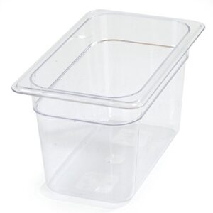 Carlisle FoodService Products Plastic Food Pan 1/4 Size 6 Inches Deep Clear (Pack of 6)