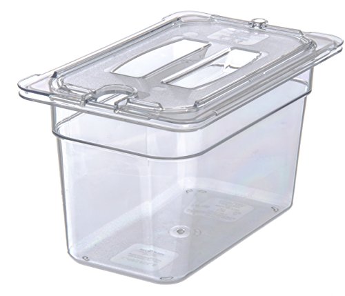 Carlisle FoodService Products Plastic Food Pan 1/4 Size 6 Inches Deep Clear (Pack of 6)