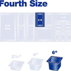 Carlisle FoodService Products Plastic Food Pan 1/4 Size 6 Inches Deep Clear (Pack of 6)