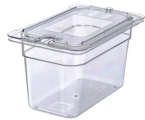 Carlisle FoodService Products Plastic Food Pan 1/4 Size 6 Inches Deep Clear (Pack of 6)