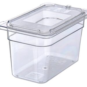 Carlisle FoodService Products Plastic Food Pan 1/4 Size 6 Inches Deep Clear (Pack of 6)