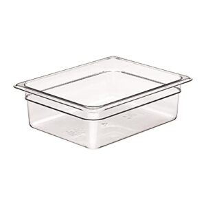 camwear food pan, plastic, 1/2 size, 4'' deep, polycarbonate, clear