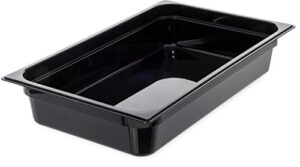 carlisle foodservice products 10201b03 polycarbonate full-size food pan, 4", black (case of 6)